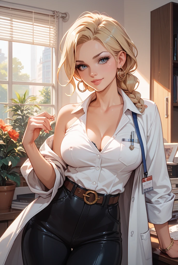 Izayoi Seishin artstyle, (score_9, score_8_up, score_7_up), (best quality, masterpiece),perfect anatomy,(aesthetic,very aesthetic),official style, (ultra-high resolution), Masterpiece, raw, beautiful art, professional artist, 8k, art style by sciamano240, very detailed face, very detailed hair, perfectly drawn body, beautiful face, highly detailed, best quality, Rogue x men evolution, Rogue from X-men, absurdness, beautiful face (detailed eyes, deep eyes) 1woman, brown and white hair, twin tails, magenta eyes, short, wide hips, curvy, toned muscles (n7armor) inside a spaceship,