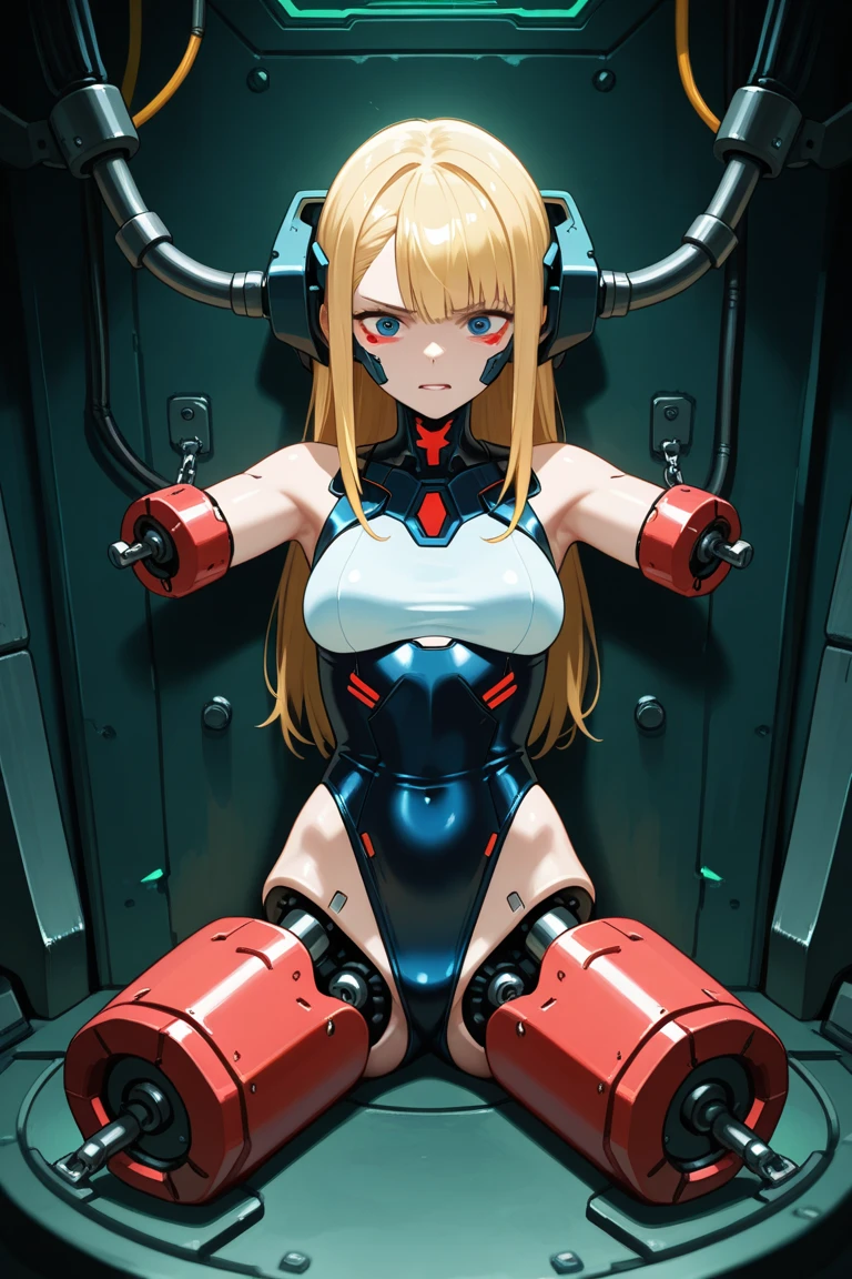 Toga tied to a chair in the basement, blonde hair, srestrained, BDSM, Restricted legs, Restricted arms, Bound, Tied to a chair, noose, Tied with a rope, Sailor's clothing, medium breasts, Himiko Toga, They are smiling, Beautiful body, beautiful countenance, ultra-detailliert, top-quality, Tied to a chair with a rope, Restricted body, Unable to move, Slave Rope, , Machine slavery, Breast milk out of the,teats,爆乳,(Bursting chest:1.45),vaginal,Pink ,Shaved,The tattoo,large full breasts,big butts,mush,liquids,Blushing cheeks