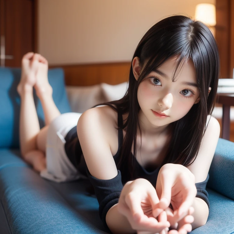 (masterpiece, Highest quality:1.2), One girl, alone,bony body、15 years old