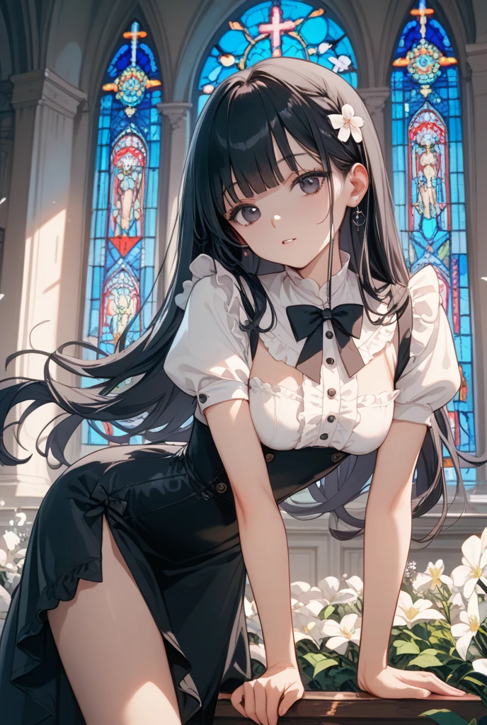 4k,extremely detailed CG , high-resolution, masterpiece, best quality, ultra-detailed,illustration, an extremely delicate and beautiful, well-groomed face ,Perfect face, perfect body,perfect hands, nsfw(nsfw 1.4), 1girl, outdoors, shoot from below ,topless(topless 1.4), spread legs(spread legs 1.4), squatting(squatting 1.4),skirt lift,black skirt, black pantyhose, panties, expressionless,