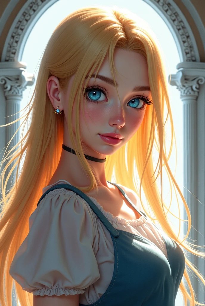 (1girl), (18-year-old White Caucasian girl), (blonde hair), (blue eyes), (small nose), (eyeliners), (small busts: 1.7), close-up, ((eyes looking at the camera)), upper body, body hair, photo-realistic, (wide gap cleavage: 1.3), (upper breasts), 4k RAW photo, hi-resolution, (straight upper body straight portrait), half body shot,