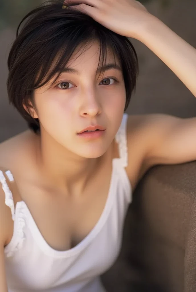 20 year old cute Japan woman, ((Extremely precise and accurate anatomy:1.0)), (Highest quality realistic skin textures:1.6), (photo realistic:1.4), (Hyper realistic:1.4), (Improvement of quality:1.4), (Enhances the beauty of skin texture:1.2), clean and glowing skin, mesh, thin:1.2, (Realistic lighting:1.3), Backlight, A gentle light that illuminates the face, Ray Tracing, (Bright light:1.2), (Smoother lighting:1.05), (Improving the quality of cinema lighting:0.9), 32k, One Japanese woman, fine grain, Detailed face, (Film Grain:1.1), (Natural smile:0), (Accentuates body lines:1.1), High resolution, Natural look, Kind eyes, The texture of each individual hair, long and delicate lashes, Beautifully trimmed eyebrows, Facial pores, Detail of blood vessels in the white of the eye, Thin and visible capillaries in the skin, Delicate light and shadow, Clear skin, Graceful Pose, Beautiful Eyes, Sharp details, Soft light reflection, Beautiful contours, Delicate skin tone, Natural background, Natural poses in everyday situations, Extremely fine detail, Lora Style