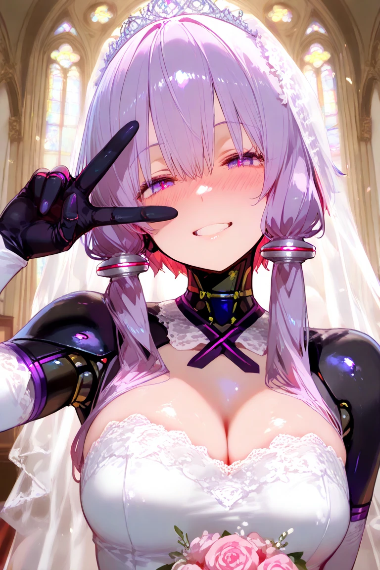 White Hair、Long Hair、Purple Eye、very, very big breasts、Nipples、breast milk squirting、Erect nipples、Face after climax、smile、Soaking wet、Peeing、Mole on upper chest、Nipple Pochi、Evil female executive、Antagonists、(villain)、Naughty older sister、Evil Queen、Sexy combat uniform with visible breasts、Purple-themed clothing