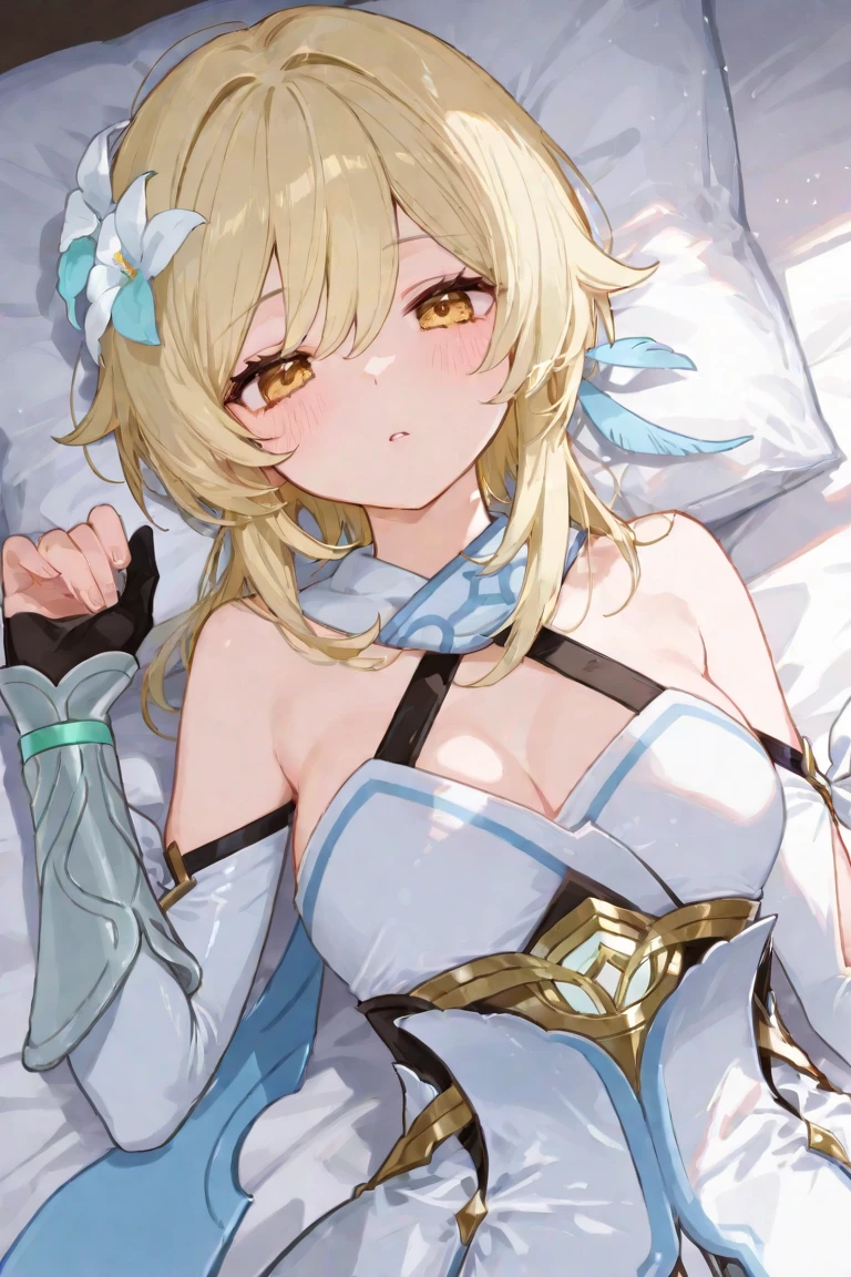(masterpiece:1.2), (highest quality:1.2), perfect eyes, perfect face, perfect lighting, middle ages, bed, 1 boy,blonde rabbit ears, aqua eye, ((((((hair over one eye)))))), Braid Styles, spiked hair, blunt bangs, bob hair, a braid, Ahoge, ((((white bikini armor)))), cute eyes, medium breast, glaring, open mouth, ((from above)), ((front)), arms behind back, Vivid depiction, ((spread legs)), orgasm, scared, , abs, ahegao, smile+happy, fang, spoken heart, ((face close up)), Serval cat ears