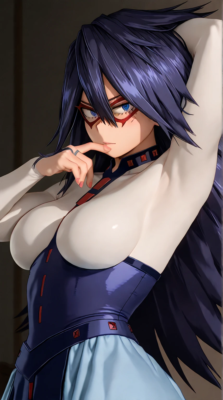 Simple White Background,
Red dress, chinese clothes, cleavage cutout, clothing cutout, bare shoulders, 
semi-rimless eyewear, 
 black hair, very long hair, ponytail,Bangs,purple eyes,
1 girl, 20yo,Young female,Beautiful Finger,Beautiful long legs,Beautiful body,
Beautiful Nose,Beautiful character design, perfect eyes, perfect face,expressive eyes,perfect balance,
looking at viewer,(Focus on her face),
official art,extremely detailed CG unity 8k wallpaper, perfect lighting,Colorful, Bright_Front_face_Lighting,White skin,
(masterpiece:1.0),(best_quality:1.0), ultra high res,4K,ultra-detailed,
photography, 8K, HDR, highres, absurdres:1.2, Kodak portra 400, film grain, blurry background, bokeh:1.2, lens flare, (vibrant_color:1.2),professional photograph,
(Beautiful,huge_Breasts:1.4), (beautiful_face:1.5),(narrow_waist),