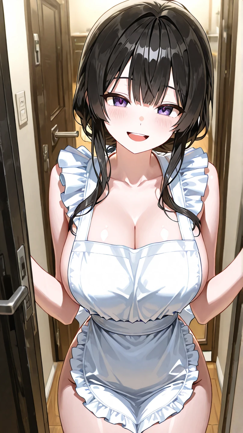 (A woman with big tits),Tender young girl,clavicle,Protruding and smooth breasts,Gemstone Necklace,European style nightdress,halterneck,Intricate details,Beautifully,Charm,Detailed modern bathroom background,(blush),