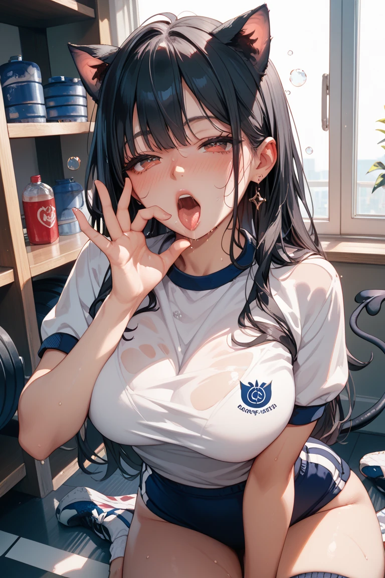 anime girl with long black hair drinking water from a bottle, anime girl drinks energy drink, seductive anime girl, anime moe artstyle, very thirsty, ecchi anime style, attractive anime girl, (anime girl), cute anime girl, marin kitagawa fanart, anime girl, kantai collection style, ahegao, in an anime style, ecchi