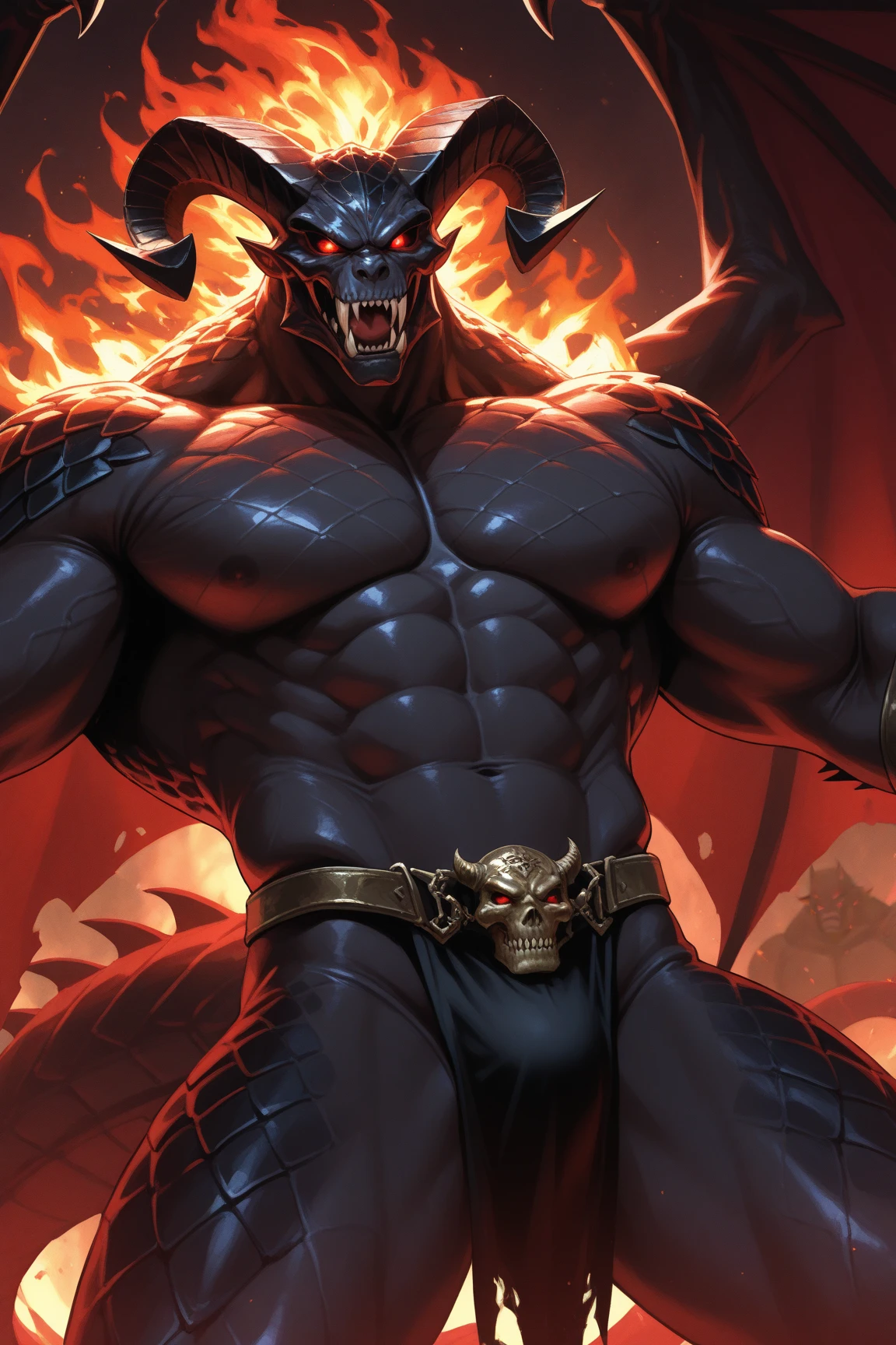 illustration of the messenger of hell.
Hellfang is the figure of the dead who are being punished in hell.
Hellfang is punished for eternity, suffering through hellfire.
A Hellfang's appearance should reflect the appearance of a sinner who has fallen into hell after death.
Hellfang's environment should be a terrifying place with the smell of fire and sulfur.
Hellfang activities should be punished for eternity while suffering in hellfire.