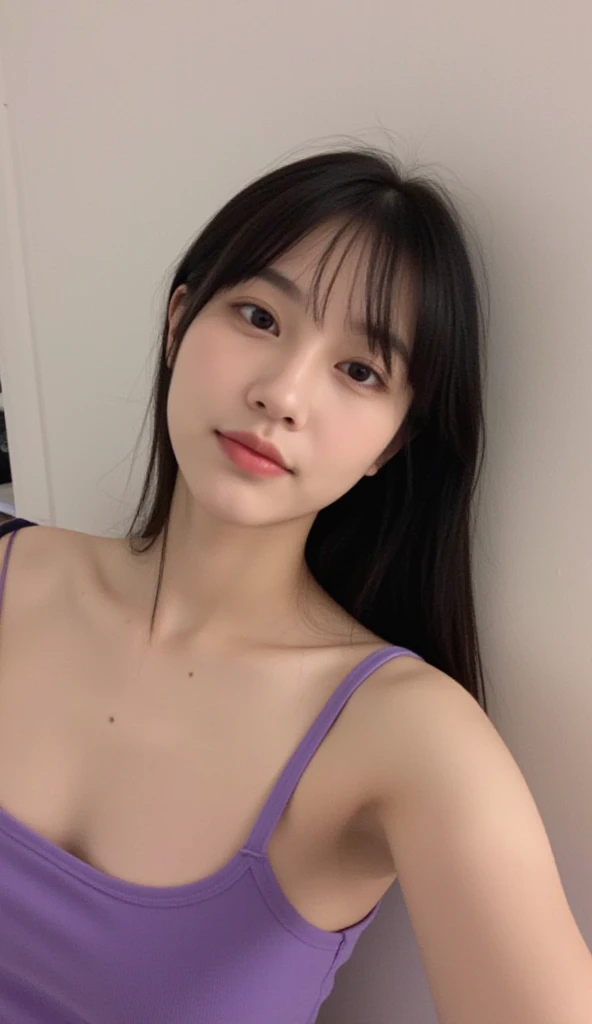 Beauty 18 years old in purple miniskirt
