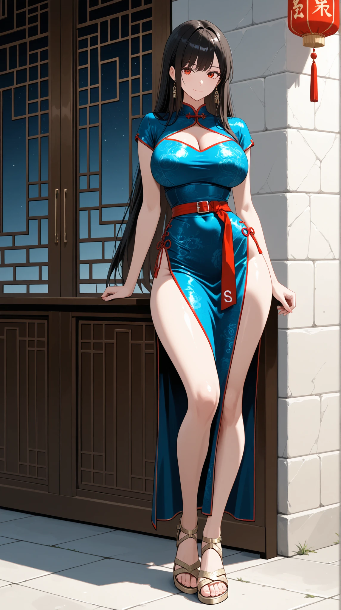 masterpiece, (Realistic:1.5), Highest quality, Beautiful lighting, Real Life, boa hancock, (only solo people ), 2 or more people NG, (perfect anatomy) , beautiful , large breasts , Cleavage, Slim waist, smile, , standing split, red bondage dress, , Wearing high heels, , dynamic angle, Attention to detail, Sharp focus, dramatic, (RAW Photos, 8K Ultra HD, Film Grain), Caustics, Scattered beneath the surface, reflection