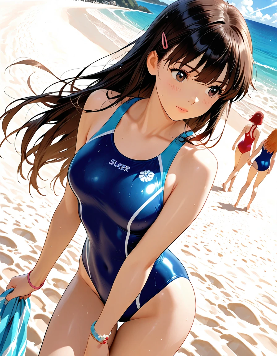 a girl in a swimsuit