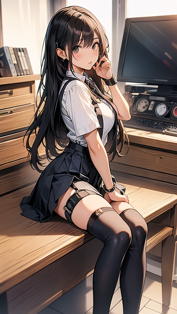 1 female, , high quality, masterpiece, Ultra-high resolution, , Cinema Lighting, , , 1 female, , high quality, masterpiece, Ultra-high resolution, , Cinema Lighting, , , And the suspenders with the cranes flying Moderate breasts Large Breasts Small face holster Lying in bed Looking up Sweat belt summer 脇Sweat Black Hole Gloves suit garterbelt Leg Links ズボンにbelt holster Hands behind your back Anxious expression Looking up Anxious face Knee-high Knee socks Knee-highソックス garterbelt garter ふとももにgarterbelt Checkered mini skirt Necktie Headband ribbon Panty shot スカートの隙間 Armament Handgun handcuffs Cable ties レッグholster holster Hands behind your back Anxious expression Looking up Anxious face 足を横に開く Armament Cable ties レッグholster holster See-through clothing heavy rain Getting wet in the rain