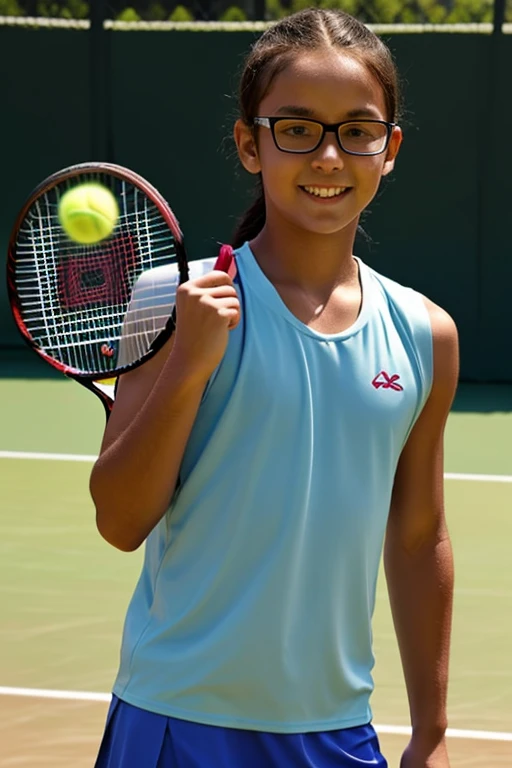 Four 12-year-old high school girls, very long and straight black hair, like rapunzel,with two pigtails,innocent face, tender, smiling shyly, totally naked ,perfect erect nipples, very big huge breasts, thin waist, long and shapely legs, whole body,barefoot, with the index finger on the lips,, Tennis court,tennis ball, racket,bracelets on arms, Best Quality, Masterpiece, high resolution, 8k, (realist: 1.4), Ultra high resolution, ultra detailed, Surreal, highly detailed CG illustration, Official Art, cinematic light,hyperreality,最high quality, Photoreal, 8k, high resolution, thin skin, 8k hd, Digital single lens reflex camera, light suit, high quality, film grain, fuji xt3