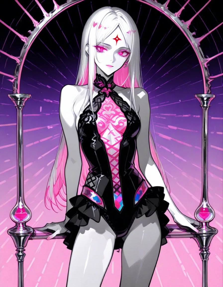 white hair,ethereal anime, White Cat Girl,Pale Young Ghost Girl, demon anime girl, Glowing white eyes, Fuzzy Ghost, with white long hair, abstract art