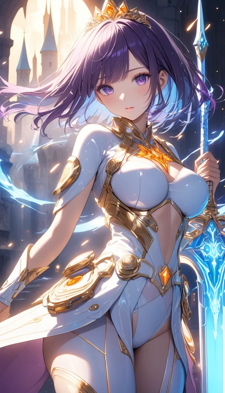 (((masterpiece))), (((highest quality))), ((ultra-detailed)), ((super fine illustration)), ((ultra-fine painting)), (upper body:1.4), (Highly detailed and delicate illustration style:1.8), detailed skin texture, detailed metal texture, detailed cloth texture, extreme detailed description, (T-masterpiece), (highly detailed face:1.2), (highly detailed silver hair:1.2), (highly detailed purple eyes:1.2), (highly detailed wings:1.2), original, raw photo, professional, Intricate details, super details, intricate ornament details, (perfect anatomy:1.2), (perfect hands:1.2), (perfect fingers:1.2), (sexy), (sexy), real, (Solo:1.5), (A beautiful and cool female marshal with beautiful hair and eyes dressed as a mechanical angel) BRAKE (Beautifully shaped small breasts), (Beautifully shaped small buttocks), (The beautiful, shiny silver twintails are extremely detailed and delicate and shine in rainbow colors, colorful hair:1.2), (Beautiful clear purple eyes that shine with great detail and delicate:1.2), (beautiful hands and fingertips:1.2) BRAKE ((mecha:1.4))Smooth and menacing design, (Highly detailed and delicate large amethyst purple symmetrical mechanical angle wings:1.4)Smooth and menacing design, (Amethyst purple all-range attack type mechanical armor for marshal girls that shines in iridescent colors and is highly detailed and baptized:1.3), (Symmetrical Wings:1.5) BRAKE concept-art, cyber-punk, (Detailed Science Fantasy Art:1.2) BRAKE (Battle Pose), (Highly detailed and dynamic all-range attack pose:1.1) BRAKE (other world), (no robot:1.4), (close mouth:0.95), (Geometric patterns), (colorful confetti:1.15)), (8K highest quality wallpaper:1.4), (Highly detailed and delicate starry sky background:1.4) BRAKE