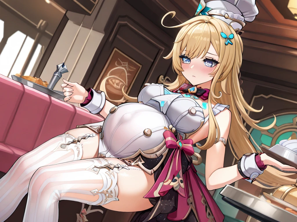 best quality, (masterpiece:1.2), detailed, medieval,
Rumia Tingel,
1girl, solo, ((blush)),
medium hair, blonde hair, short ponytail, blue eyes, green bow, x hair ornament,
((( blue eyes, ultra-detailed eyes))),
Dynamic pose, ((blush)), medium breasts, medium hair, background, perfect anatomy, healthy skin, glowing eyes, cat ears. ((((sitting in home)))). (((((healthy skin))))), confident. (((Playboy bunny,authority, merciless)))