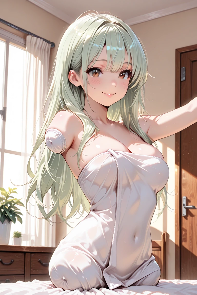 (green dress:1.1),<lora:yileina-10:0.9>,lyileina,blue eyes,purple eyes,light smile,medium breasts,cleavage,best quality