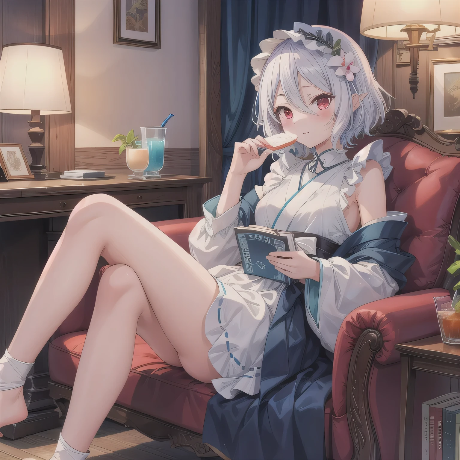 Best anime 4K section wallpaper, best poster, hospital, white nurse costume, nurse cap, injection, injection, smile, chest close-up, poor breasts, wearing 20D black stockings, delicate face, good looking eyes, seductive anime girl, exquisite details