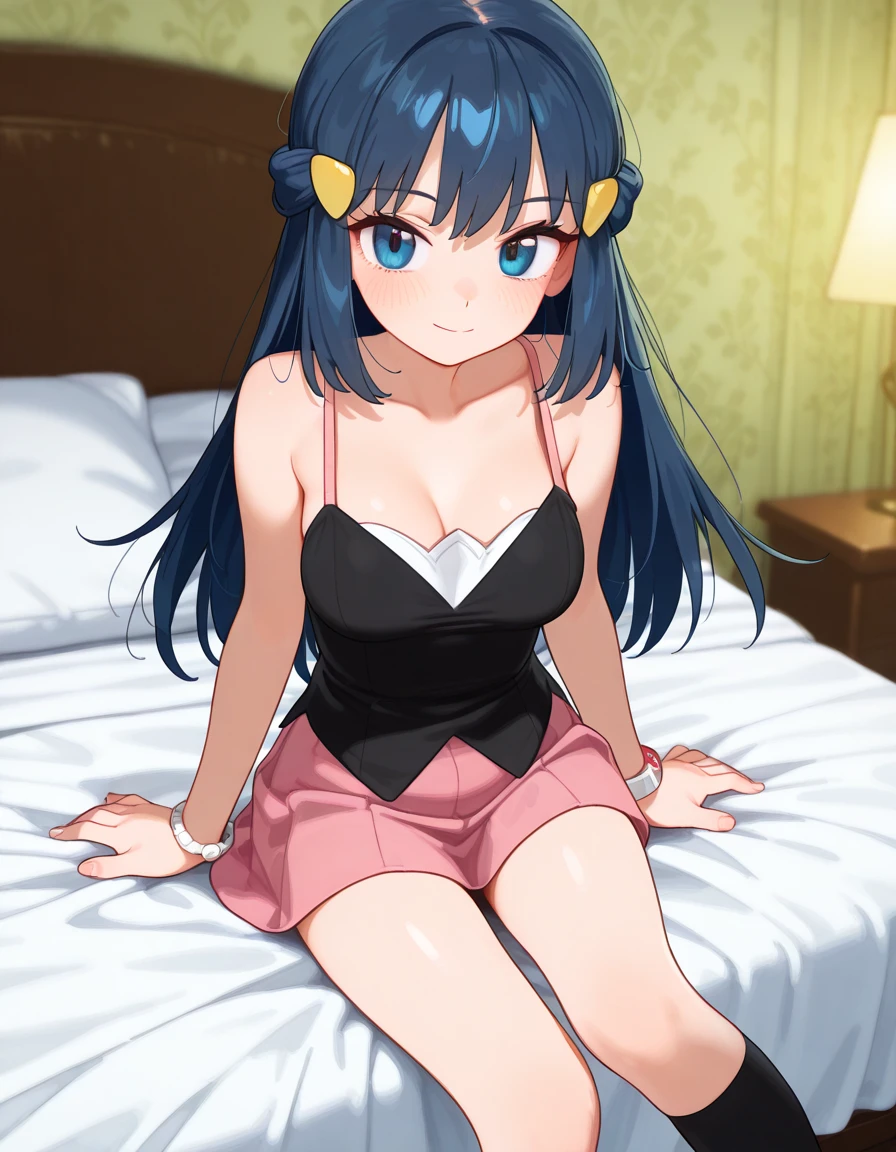 ((masterpiece)), ((best quality)), (ultra-detailed), on the bed, a cute girl, 1girl, solo, smile, underwear00