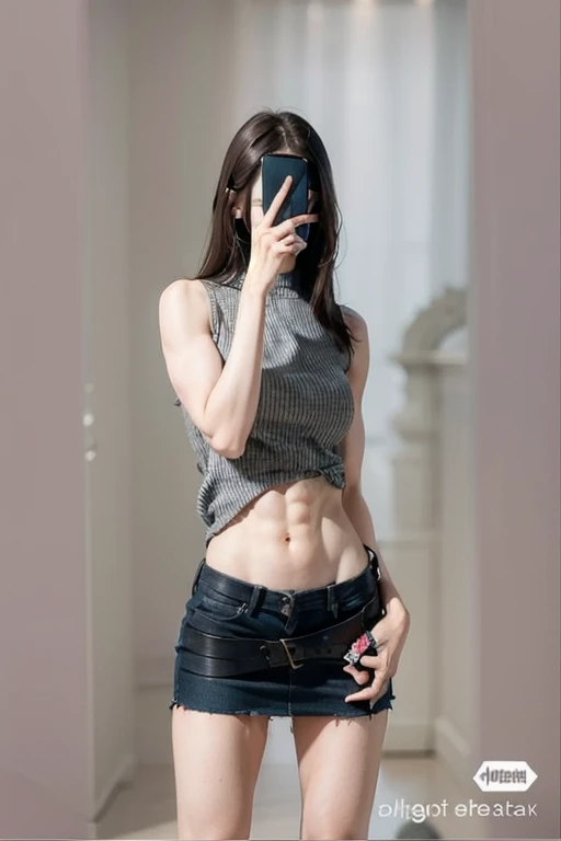 best quality, masterpiece, high resolution, 8k, (reality적인: 1.4), Ultra high resolution, 1 girl, very detailed, 초reality적인, very detailed CG 일러스트레이션, official art, Cinematic Light, reality, Young and beautiful girl, perfect look, perfect look, View all, perfect body, (Start below: 1.3), mask, pose, sexy long legs, confidence, Beautiful sexy, gray short sleeve, abdominal opening, Black super shorts, S-shaped body, Buttocks facing up, assumption, pose를 취하는 것, Diverse perspectives