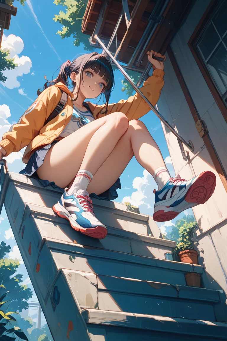 A Female mature robot loves herself. she wears nothing. Her Brown very short pigtails is tied with two big red clothespins, masterpiece, mature, android, blue eyes, full body, Height: 160cm, flushed cheeks, sweat bucket. full body shot, floating hair, looking straight. Her smile is complete. pov, kiss, peck lips, round lip sthick lips incoming, missionary inserted.