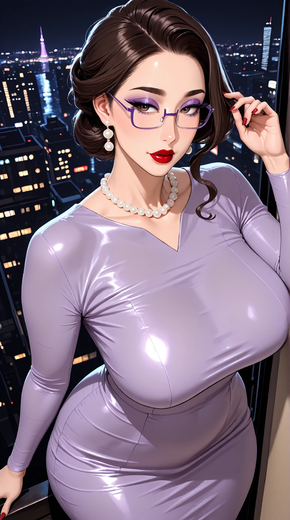 (best quality:1.6), HDR,realistic,16K,1080P,RTX4090 Titan,intricate detailed,high resolution,natural lighting,1woman,sunglasses,ebony skin,light smile,Solo,arrogant,thick lips,pink lipstick,long eyelashes,pink eye-shadow,golden ratio body,high waist,((long legs:1.2)),F-Cup breasts,huge cleavage,slim waist,wide hips,big buttocks,bubble butt,juicy ass,cameltoe,(Detailed face),tattoo,ear pendants, jewelry,Cyberpunk city,crowded street,((Police uniform,police hat,blue short skirt,black fishnet stockings:1.3)),silver hair,curly hair,short hair,wet clothes,hard nipple,standing on the street,sunlight,dynamic pose,((upper body shot:1.1))
