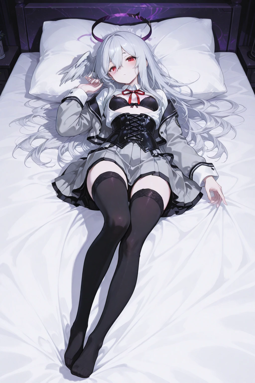 Fox ears,Foxtail,Extreme female body,Red and gold heterochromic pupils,8K,4K,CG,teens girl,Long hair dragged all the way to the ground,half black hair and half white hair,Pick dyeing,Dull hair,,Extremely cute,leg loops,Seductive eyes,Erotic body,Light fluttering clothes,GameCG,Wallpapers,Playful,Half-black, Semi-white hair color,Handsome,ellegance,Gothic loli outfit,Thin headband,nakeness,is shy,A teasing smile,Lift the skirt,see the panties,seduction,Gothic loli-style stockings