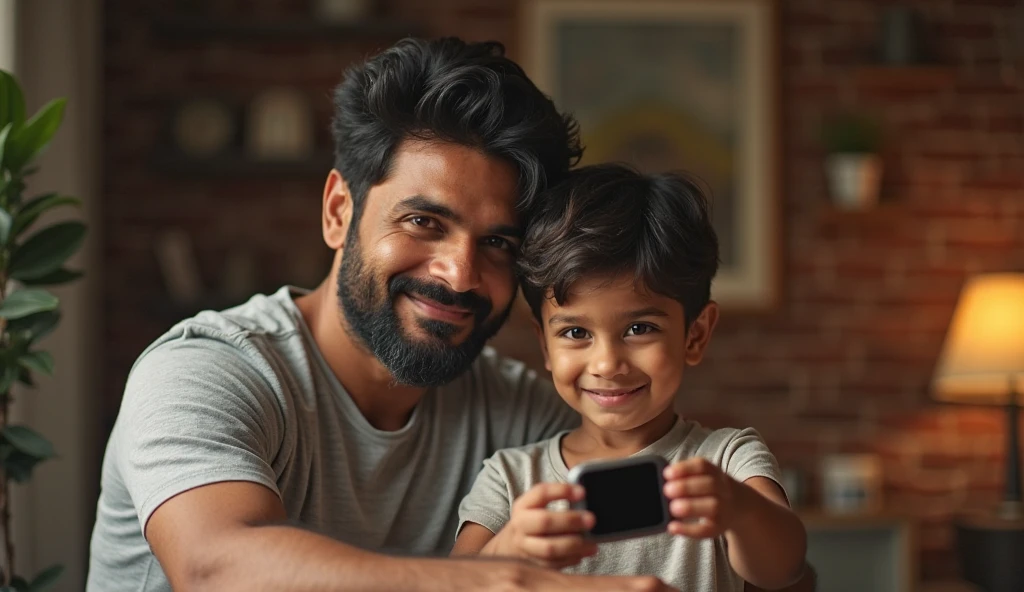 (photorealism:1.2), small sami brother give rolex watch to big Ahmed brother for gift big brother is happy and take pictuere with small brother