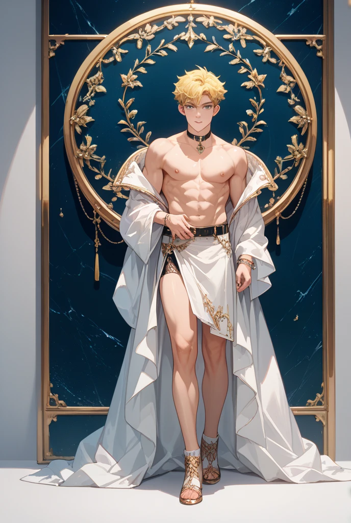 ((Best Quality)), ((artwork)), (detailed), Greek mythology, a young Alexander dreaming of conquering the world under the stars of the ancient kingdom white robes