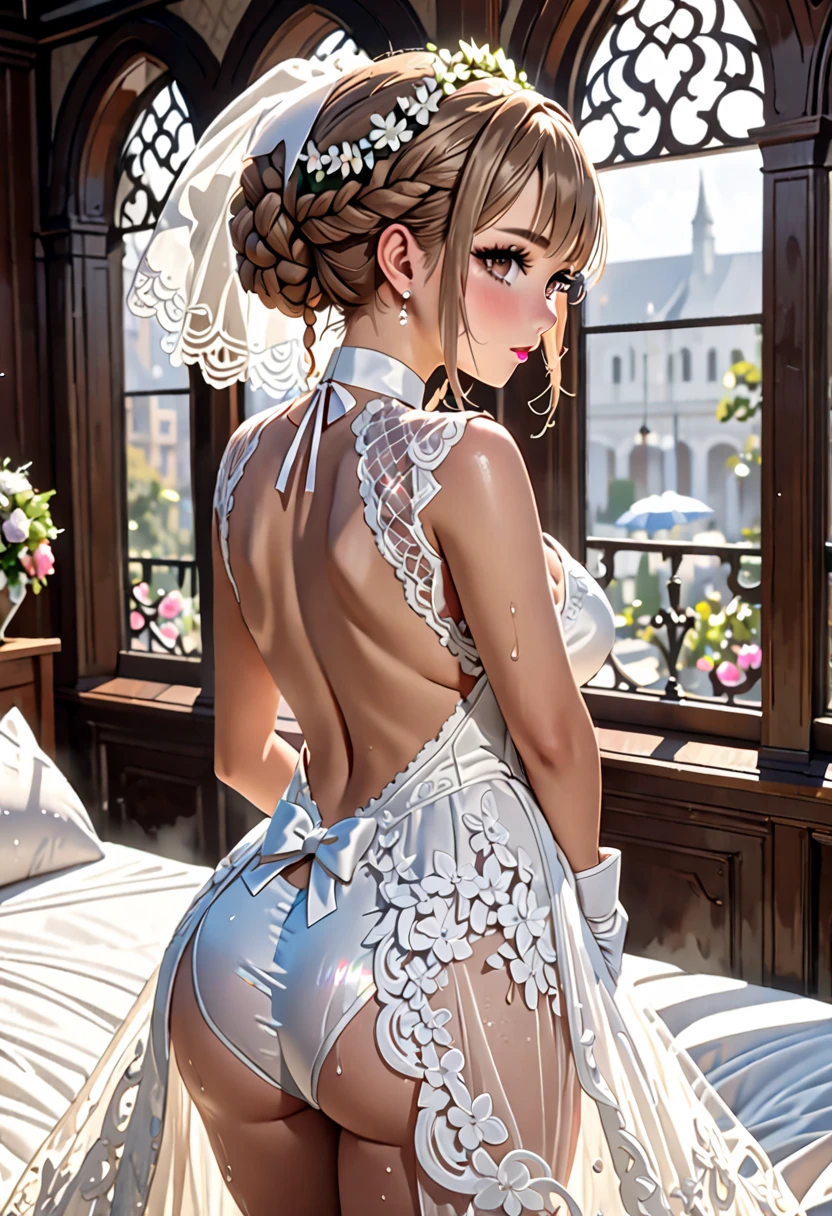 40-year-old mature woman、sensual curves、huge breasts、thighs、bubble、お尻のmasterpiece, 最high quality, Super detailed, full body shot, mature woman, 美しい mature woman, nightgown and underwear, enchanting smile, thick lips, Chubby lips, blush, looking at the viewer, provocative expression, beautiful hairstyle, cleavage, Plump、curvy hips、attractive face、naughty face、sexy lingerie 、an inviting gaze、Expression of emotions、Lewd underwear、erotic see-through lingerie set、Standing position、gorgeous accessories 、big breastsの女性, bare shoulders, golden hair, colored feather, metal ornaments, colored flowers, particle, light, (masterpiece, 最high quality, 最high quality, official art, beautiful and aesthetic:1.2), (1 girl:1.3), very detailed,(fractal art:1.1),(colorful:1.1)(flowers:1.3),most detailed,(zentangle:1.2), (dynamic pose), (abstract background:1.3), (shiny skin), (lots of colors :1.4), ,(earrings:1.4), (feather:1.4),masterpiece, 最high quality, Super detailed, 30~40 years, full body shot, mature woman, 美しい mature woman, nightgown and underwear, enchanting smile, thick lips, Chubby lips, blush, looking at the viewer, provocative expression, short hairstyle, cleavage, Plump、curvy hips、attractive face、naughty face、sexy lingerie 、an inviting gaze、Expression of emotions、Lewd underwear、erotic see-through lingerie set、Standing position、gorgeous accessories、various hairstyles,gold headband,plump breasts,convex buttocks,greek clothing,Tulle covers the breasts,perfectly proportioned, detailed clothing details,marble,god statue,cinematic lighting, film grain, Fuji color, contrast of light and dark, 8K, masterpiece, Super detailed, high detail, high quality, High resolution, 、(((erotic see-through lingerie set)))、gorgeous accessories、raise your butt, from below, (((NSFW:1.2)))、exposed chest、gasping face、Openwork decoration,(((see through dress)))、(((anatomically correct body))) , 最high quality, Super detailed, (((Lewd underwear)))、raise your butt, from below, (NSFW: 1.4)、exposed chest、(((gasping face)))、Openwork decoration,(((see through dress)))、(((R-18)))、Hakari、Whirlpool、thighs, big breasts, Are standing, cowboy shot, blush, 1 girl, (masterpiece:1.3), (High resolution), (8K), (very detailed), perfect face, Nice eyes and face, (((最high quality))), (Super detailed), detailed face and eyes, (alone), High resolution、beautiful eyes,(((sexy pose)))、(((big breasts)))、(((超High resolution)))、(((detailed description)))