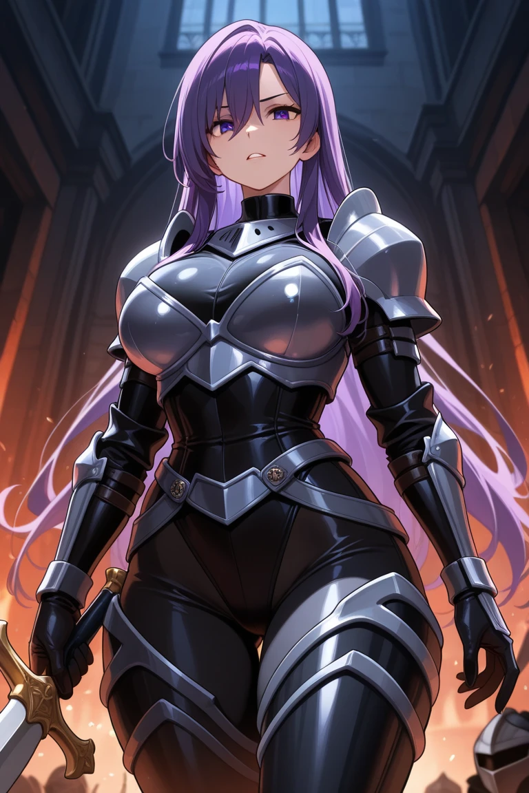 Saeko Busujima, (sthe highest qualit, obra maestra: 1.2), ultrahigh resolution, frontal lighting, detalles intrincados, detalles y texturas exquisitos, 1girl, solo, (joven), resaltado facial, parte superior del cuerpo, cara detallada, Teardrop Stitch, cola de caballo, coletas, visor, aretes grandes y elegantes, Luxurious room, Pro Lighting, mapeo de fotones, radiosidad, Physical representation, Paladin Armor, iron armor on shoulders and chest Wearing it on the waist and arms, The pattern of an eagle is engraved on the armor, The detailed pattern is designed into the armor, la armadura es un estilo que revela el cuerpo de una mujer, una falda corta, una mini falda y un vestido que se adhiere estrechamente al cuerpo se usa dentro de la armadura ,Hay una capa muy lujosa, The pattern is engraved on the shape of the layer, con una falda plisada de Tannis, un caballero de la Santa Justicia, A large oversized hammer weapon, cinco dedos naturalmente, An armor pattern that embodies eagle wings,