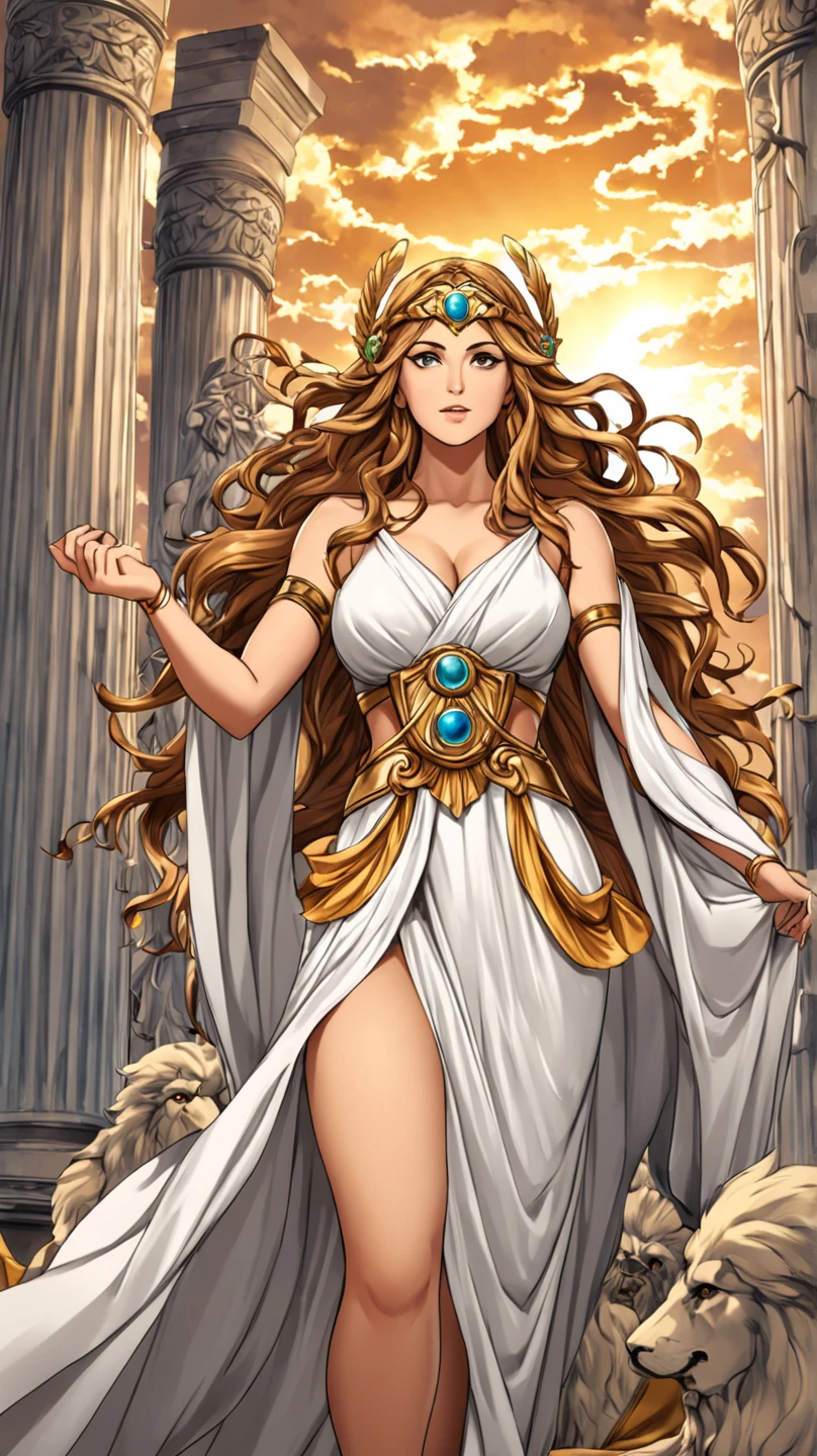 work of art, (((Full-figured))) corpo inteiro no quadro, (((magic lighting action photo))) (((Beautiful light smile seductive sexy anorexic Pale goddess woman standing under the waterfall getting soaked by a ledge of waterfalls high camera angle))), ((( future fantasy green lace intricate long dress covering the body))) , (((long red hair))) sunset lighting, golden hour time, golden colors, very detailded, dramatic lighting, digital art trending on Artstation 8k HD high definition detailded realistic, detailded, texture skin, hyper detailded, realistic texture skin, armour, best qualityer, ultra high resolution, (photorrealistic:1.4), high resolution, detailded, CRU photo, re sharp, by Lee Jeffries Nikon D850 film stock photography 4 Kodak Portra 400 f1 camera.6 lens rich colors hyper realistic lifelike texture dramatic lighting unrealengine trending on artstation cinestill 800, (((accurate female anatomy)))