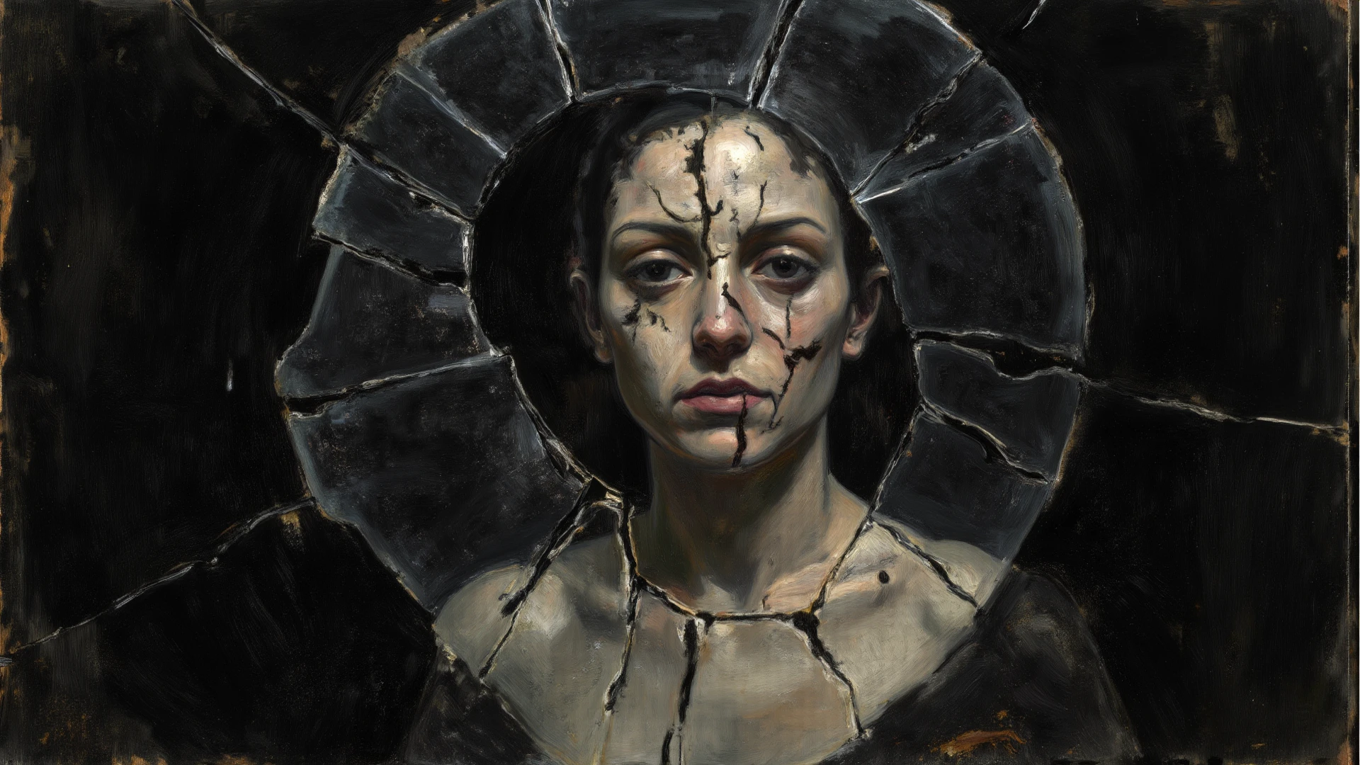 painting of a demonic hands with long nails tied with magical glowing black wire with spikes, dramatic, dark atmosphere, cinematic scene, volumetric lights, ultra realistic, in the style of nicola samori