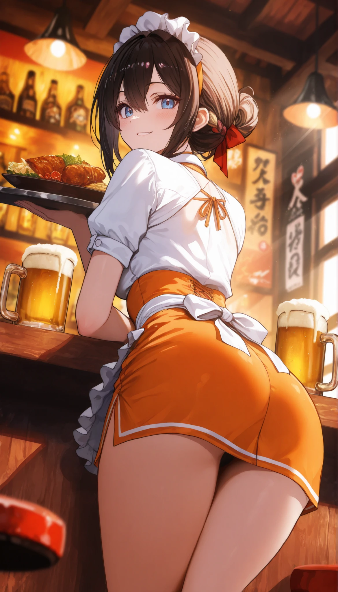 rompts
Copy
((((1 girl)))), (loli), (Loli with a very young face), (flat chest), (13-year-old), (beautiful slender body), long hair, Black hair, blue eyelue sailor school uniform))), blue white panties, ((((horizontal striped panties)))), lift skirt with 1 hand , massive ass, Turn your back to the camera, Sit on the chair, grin, an evil chuckle, a mischievous smile, fart, onara, fart, farting, big fart, Fart from the ass, Farting non-stop, Yellow smoke, Yellow smoke rising, Eating Yakiniku with chopsticks, Japanese Yakiniku Restaurant, Crowded, ((Blurry background with deep yellow fog))