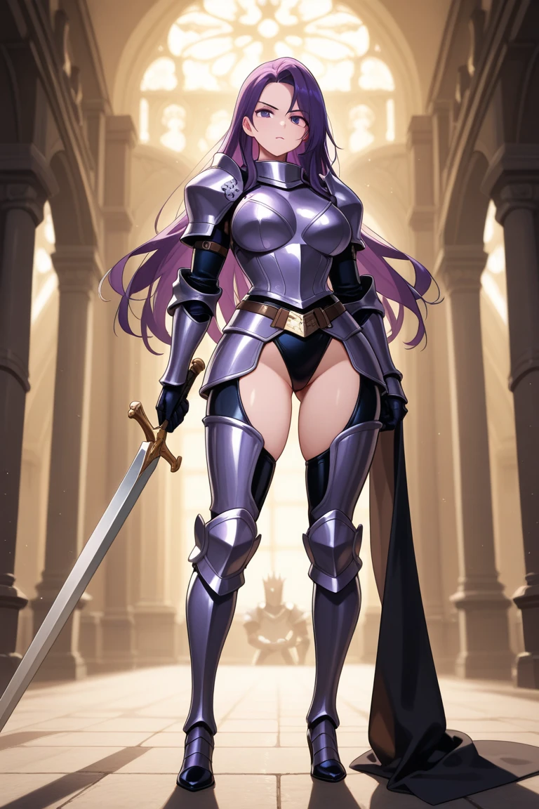 masterpiece, best quality, defCamilla, tiara, armor, gloves, gauntlets, black panties, thigh boots, looking at viewer, holding axe,
holding grip of axe, holding weapon, battle axe, holding long grip of axe, fighting stance