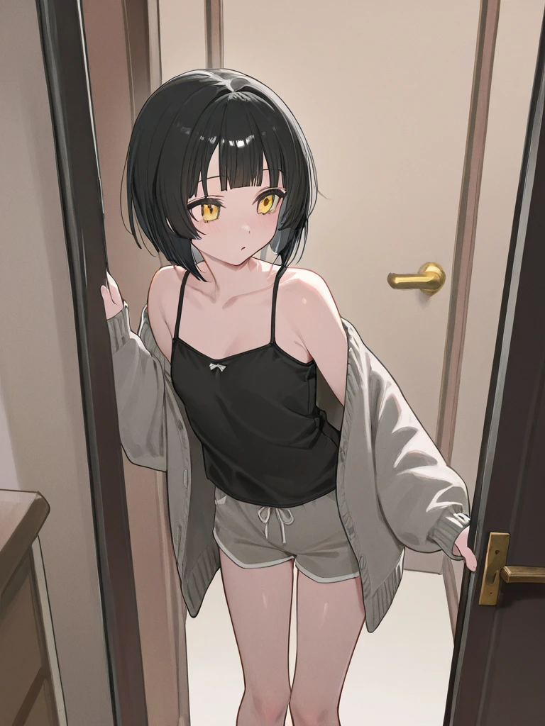 Sweater, panties, stand, shy, short hair