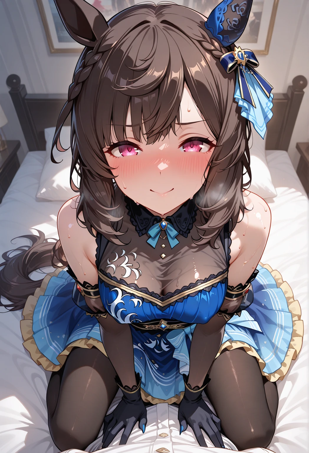 ((masutepiece, Best Quality, hight resolution, Perfect Pixel, 4K)), multiple girls, 2girls, full body seen, ((Beautiful eyelashes, Realistic eyes)), ((Detailed face, Blushing:1.2)), ((Smooth texture:0.75, Realistic texture:0.65, Photorealistic:1.1, Anime CG style)), Dynamic Angle, Perfect body, ((Santa Claus Costume, Red knitted hat, red and white off shoulder sweater, red and white flared skirt, Black garter stockings, Shy smile)) BREAK navia (genshin impact), BREAK clorinde (genshin impact)