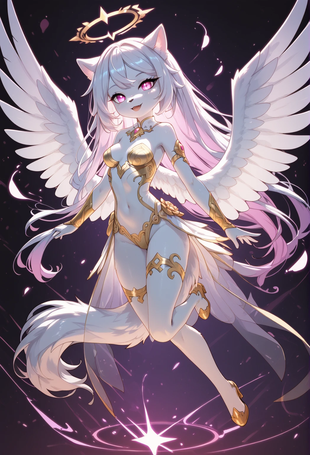 beautiful, (masterpiece), high quality, Highly detailed CG Unity 8k wallpaper, High resolution, perfect lighting, youthful, adolescent, slim, skinny, frail slender figure, slim legs, tall figure, youthful, adolescent, tall, slim, anthropomorphic albino crow woman, distinctly feminine figure, narrow hips, long legs, thick, fluffy, volumetric feathers, and cinematic high fidelity 3D CAD Model style. fierce and determined, long flowing silver hair, icy blue eyes, pristine white feathers with shimmering silver tips. Dressed in sleek, enchanted leather armor with intricate runes. mid-air leap, wings spread wide, talons extended, waist twisted, icy battlefield
Scene: sitting legs straight on the moss in an enchanted forest, ethereal glow illuminating her slender figure, creating a magical, romantic atmosphere.