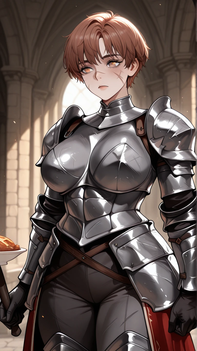 <lora:Mao_Reinou_Tantei_Miko-10:1>, mao_miko, 1girl, solo, blush, black hair, Serious Face, Intricate and Detailed Full Plate Armor Heavy Armor, Majestic Knight, Heavy Boots, Holding Great Sword, Plate Mail, Greeves, Plate Leggings, Buckler Shield, Masterpiece, Best Quality, Hyper Detailed, Cinematic Light, Intricate Detail, Highres, Official Art, Finely Detailed, High Resolution Illustration, 8k, Lens Flare, Light Particles, Dark Intense Shadows, Particles, Detailed Background, Detailed Glow, Detailed Reflection, Detailed, (Dirty:1.2), (Dirt:1.1), Stains, (Blood:1.1), WW2, (War:1.2), (Explosions:1.2), (Gun Fire:1.1), War Photography