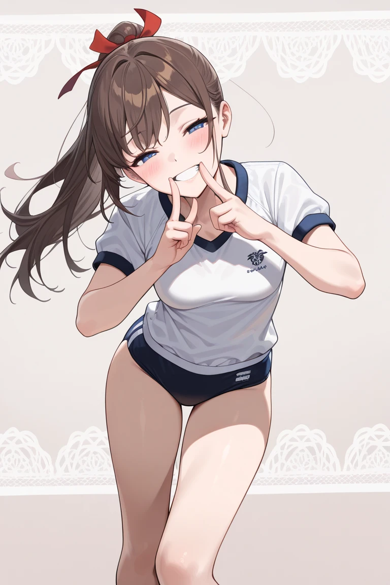 (masterpiece, Best quality:1.2), 1 girl, One,standing_split,
Yuki food, Brown eyes, brown hair, hair ornament,long hair,Naked_shirt,pussy_hair,Condom in the mouth, triumphant gesture,V-shaped gesture, ahegao expression,