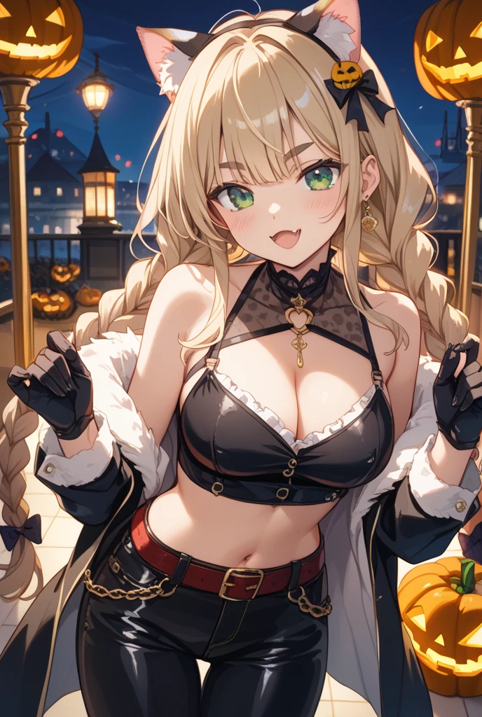 1 girl, small nose, very beautiful detailed face and eyes, bright colors, cute face, delicate beautiful face, Bright magenta eyes, cute eyes, sparkling eyes, Big eyes, (big breasts:1.3), (perky chest:1.1), (pointed chest:1.0), (cake magazine cover:1.3),highest quality, WorKs of masters, High resolution,BlacK color hair,shiny hair, side ponytail,hair between eyes,bangs, (black jacket, real clothes, cleavage, black skirts, black thighhighs, thigh strap, fingerless gloves, single glove:1.2) , spread legs, panties shot, medium hips, glamorous body, white skin, smile, thin pubric hair, super beautiful face, Super beautiful eyes, Super beautiful hair,trendy outfit,sexy and attractive,full body esbian, Real World, Natural light,perfect Natural light,(with sparkling eyes and a contagious smile), This masterpiece is not only visually stunning but also tells, make of cake cooking , in the kitchen, open mouth, looking at viewer,
