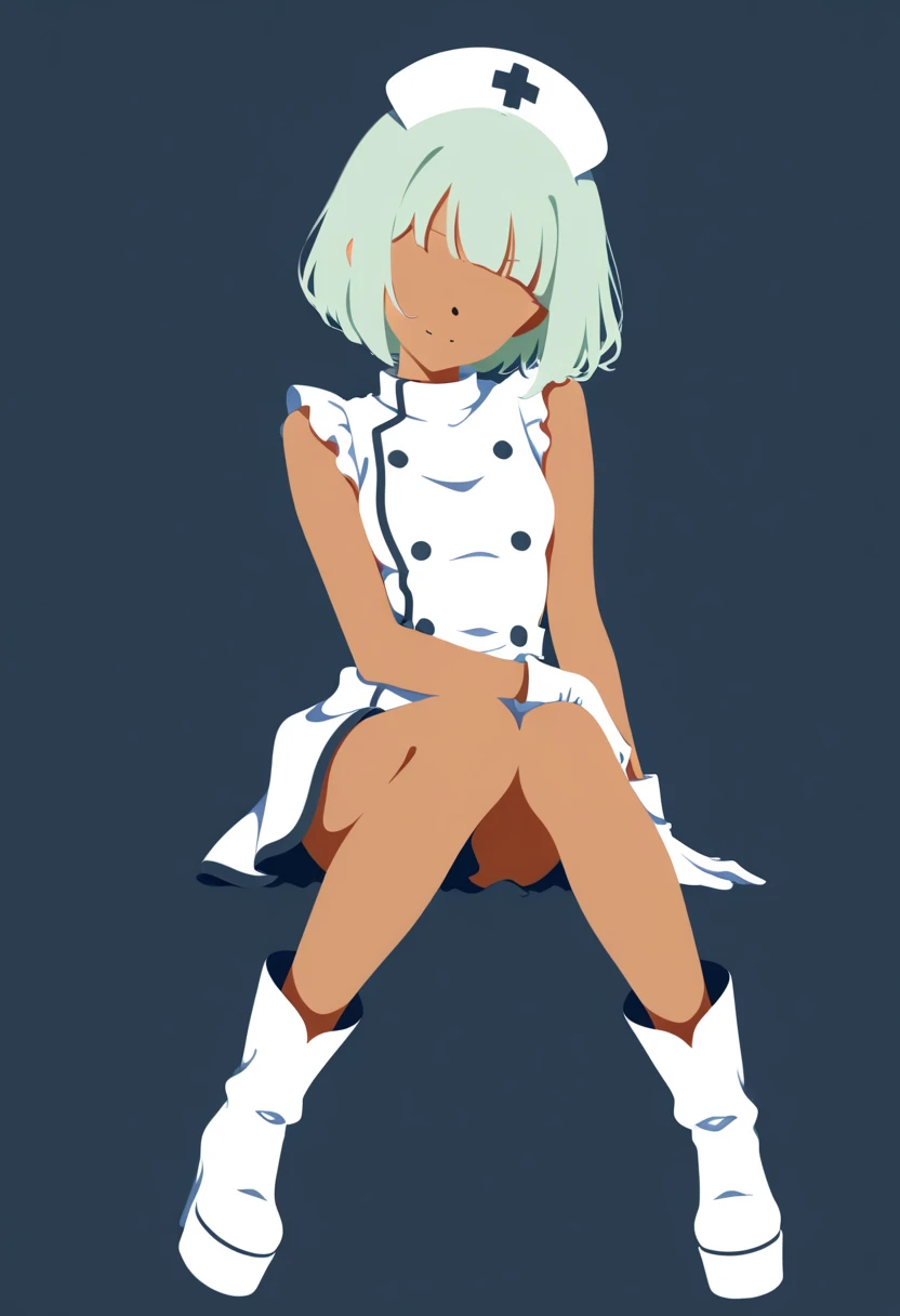 A feminine looking man, femboy, rainbow hair, disordered, hair that covers the eyes, paint black lips, alegrey, Slim and feminine body......., thick thighs, flat chest, her ass is very big, tanned skin, very small purple jacket, fitted white top, mini shorts, rainbow long stockings, sandals, sitting on a rock, beautiful beach, bright sea, sunlight, side view, Looking at the sky