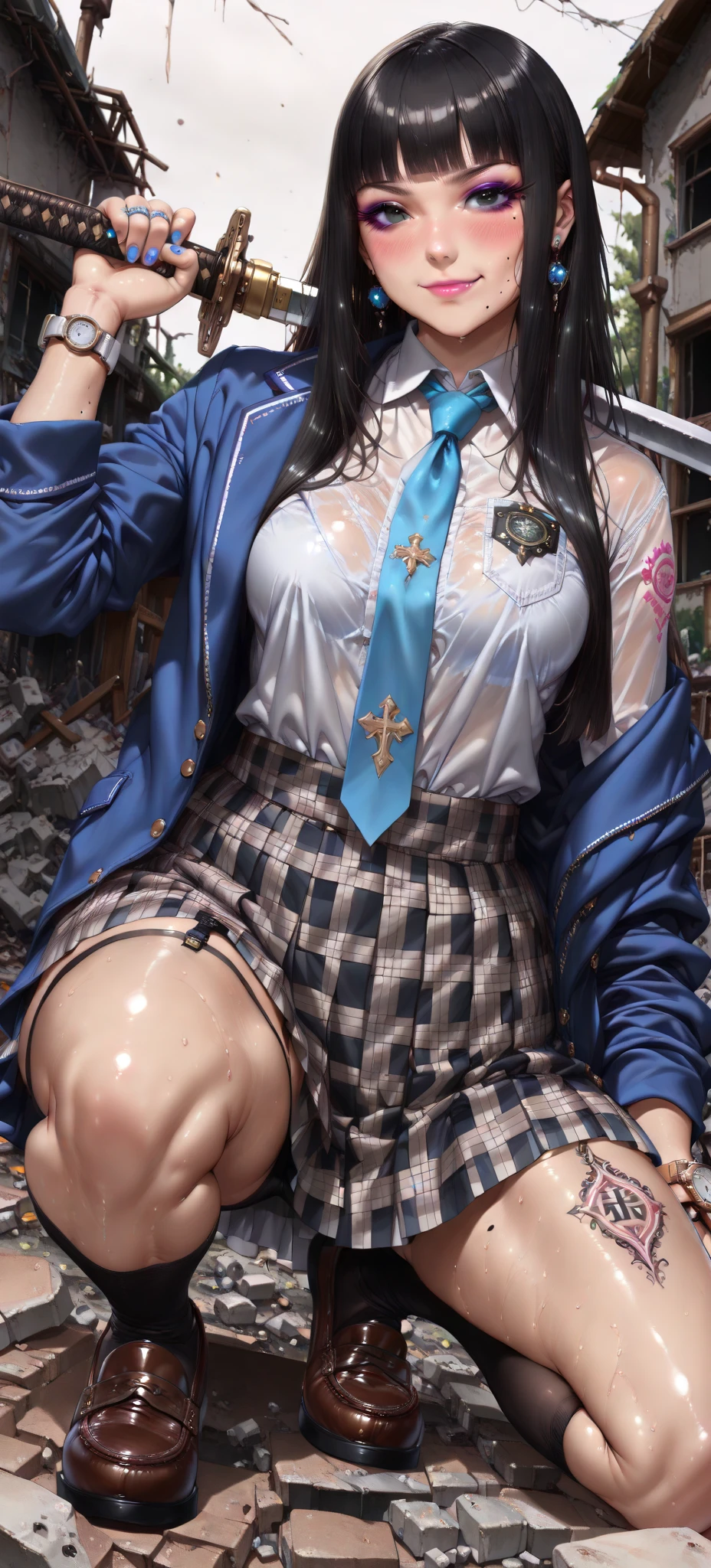 masturbation,Lize Helesta,gameroomconcept,PC Desk,Sitting in a gaming chair,Preste,Game Controller,Typing on the keyboard,vtuber,Game Now Streaming,A ladylike pink streaming room,lady bed,masterpiece, Highest quality, Beautiful and sexy, ((From below)), (1 female), ((A Japanese girl with a beautiful face)),((alone)), Excellent costume design, Seductive pose, charm, (((Open your legs and raise your knees))), (real chest), (8k Full Body RAW Photo), (Highly detailed skin: 1.2), ((Oily skin)), Captivating look, Highly detailed face, ((Black Hair)),fine grain, ((Sweaty body)), Inside the room,1 Girl,Open your mouth,(((Big Ass))),(((Very muscular and thick thighs Veins,))),Thigh gap,(((Narrow waist))),(Realistic:1.0),Front view,1girl,lh1, ,White lace panties、(((Hairy pussy))),Black pubic hair,Open Pussy,Open labia,((Big exposed clitoris)),Viscous love juice is dripping,Hair Ornament Net、Black Hairロングヘア、Long sleeve、Pleated skirt、(Blue silk thigh-high socks)、((Armband))、Navy blue pleated mini skirt、((White jacket, cotton material))、(tight white shirt)、Navy Blue Skirt、(Metallic black thigh straps),(((Front view))),Focused on PC gaming,Crying face,tears,Saliva1,close your eyes,Open your mouth,Grit your teeth,Constricted eyes1,close your eyes、