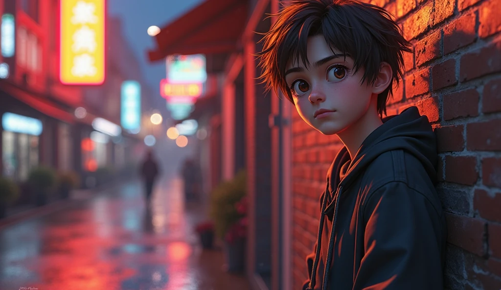 S latter image with 3d sad boy
