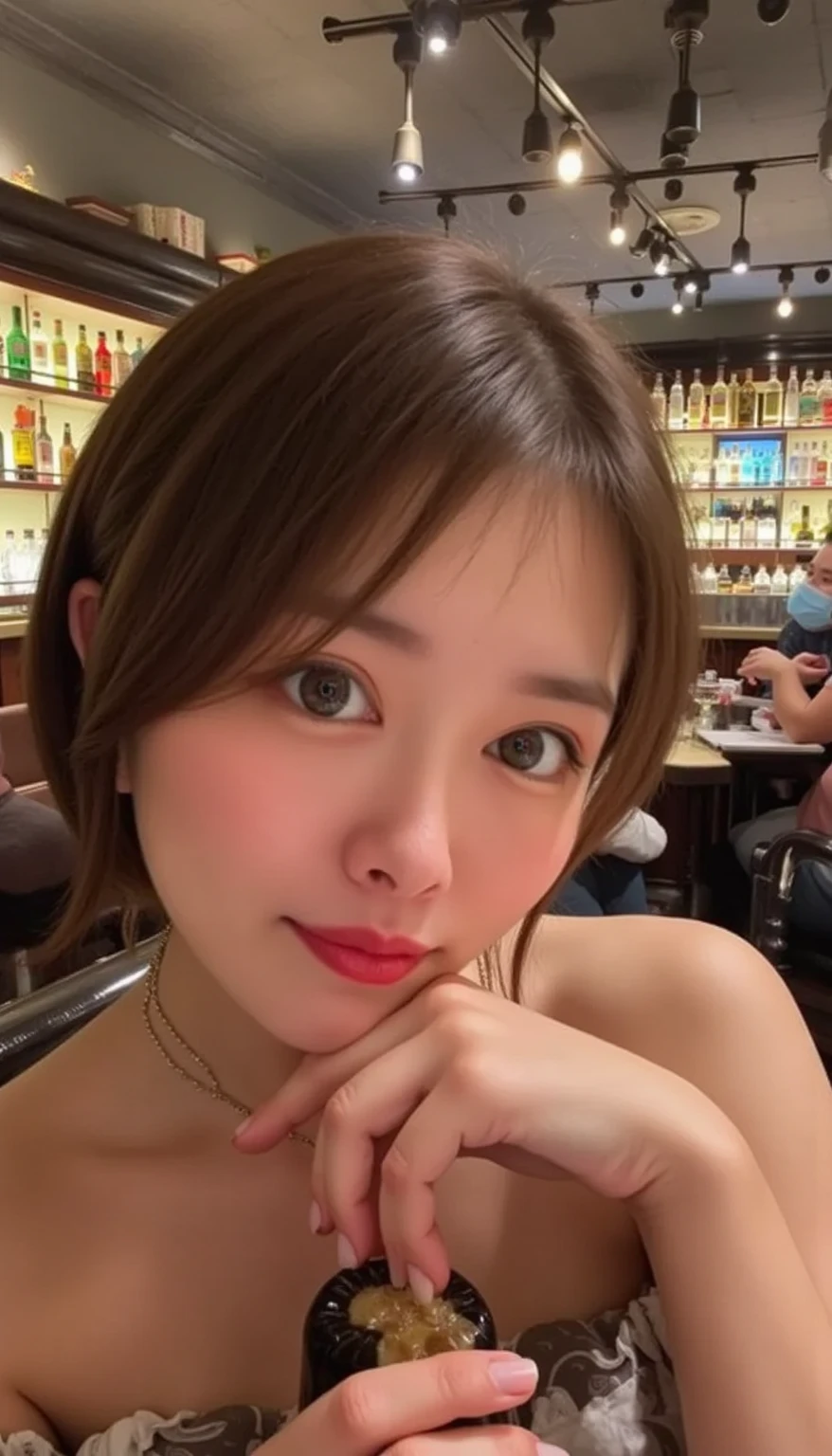 Beautiful urban college girl, masterpiece, light makeup, Red lips, Silver Hair, Long messy hair, urban landscape background, Beautiful and elegant. Ultra-fine detail, masterpiece, Authentic texture, Realism in film lighting, Perfect job, 16K, High resolution, Exquisite features, Blue eyes, Japanese Idols, ponytail, Beautiful Face, Cute Smile, Brown Hair, Beautiful Hair, glamorous, Big Breasts, Huge breasts, Super Breasts, Big Breasts, Erect nipples, Greasy muscle, Glowing Skin, Sunburned skin, dark Glowing Skin, Big, bright eyes, Smooth Skin, Earrings, necklace, tattoo, Exquisite, Tanned Big Breasts, Wet, Light knitted sweater,
