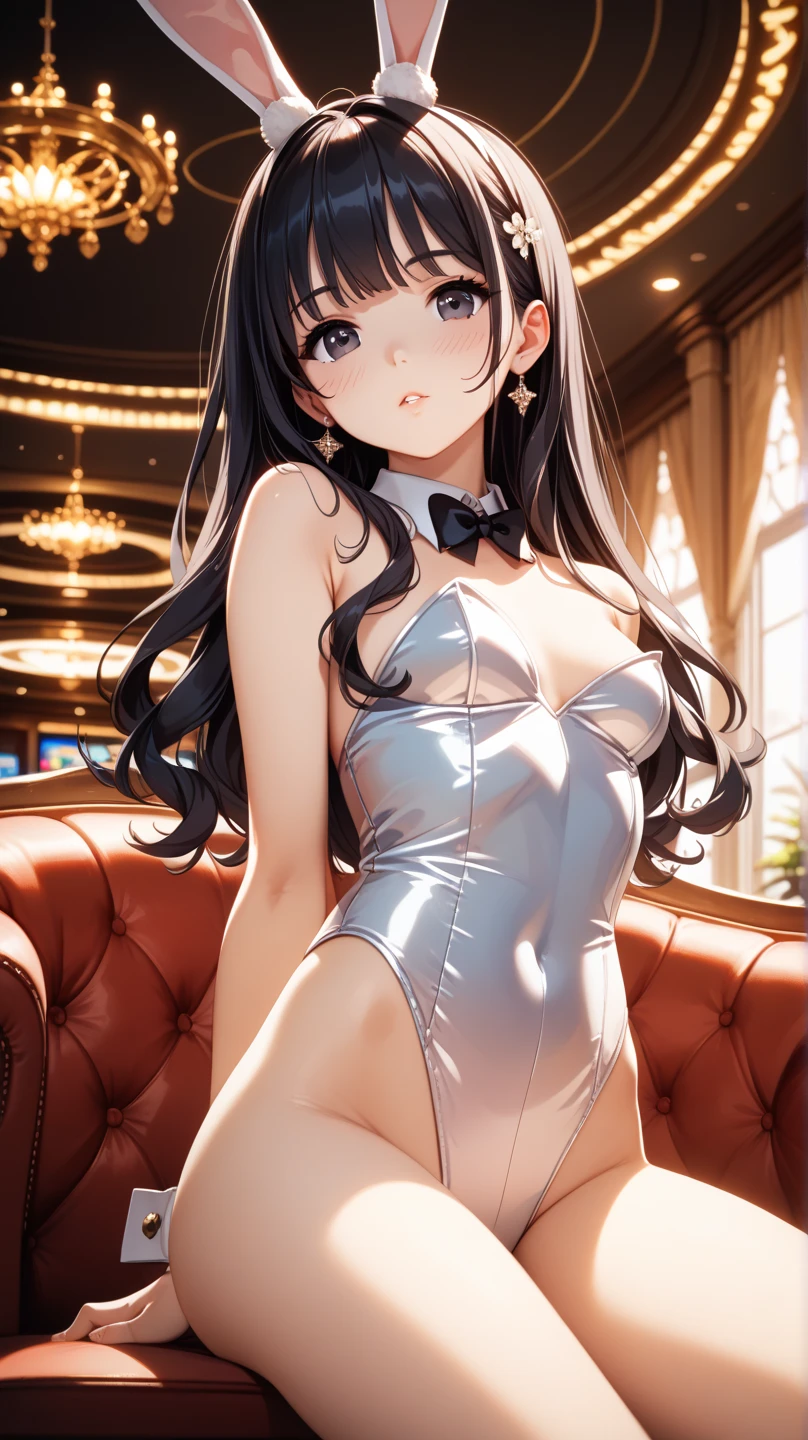 Standing on the podium, gold medal, biting gold medal, The moment of receiving the award, With a smile, Podium, lingerie, Erotic face, Ultimate beauty woman, Erotic body, awesome solo, Swept long bangs, (Tight hair), (ultra straight hair), Perfect Face, winking face, Highly detailed CG, Official Art, Wet body, Ultra-high resolution, Science Fiction, Retro-Futurism, 