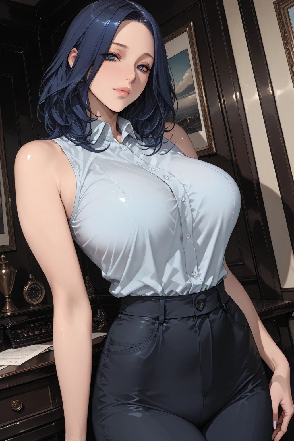 absurdres, highres, ultra detailed,
extremely detailed CG unity 8k wallpaper,
realistic, photo-realistic, RAW photo,
beautiful detailed face, pale skin, realistic glistening skin,
detailed cloth texture, detailed hair texture,
BREAK
(1girl:1.3), (20 year old girl sexy poses),
(standing:1.2),
(supermodel:1.2), (slender:1), (large breasts:1.2), (plump thighs:1.1),
(detailed black hair:1.2), (long hair:1.2), floating hair, bangs,
(brown eyes:1.2), Perfect Eyes, Symmetry Eyes,
(Wear white_shirt on top of naked:1.2), (black pencil skirt:1.2), (high heels:1.3),(pantyhose:1.2),
perfect hand, small hand,
very slim legs, very thin legs, very slender legs, long legs, very detailed legs,
soft light, rim light, two tone lighting,
BREAK
(full body:1.5),
(multiple views, split view:1.2), (close-up face, close-up upper body, close-up breasts:1.1),
(Colorful Backgrounds:1.3),
White (square:1.3) (borders:0.8),
(expressive lettering, lettering art, expressive styles, unique design:1.2), (calligraphy, creative typography:1.1),