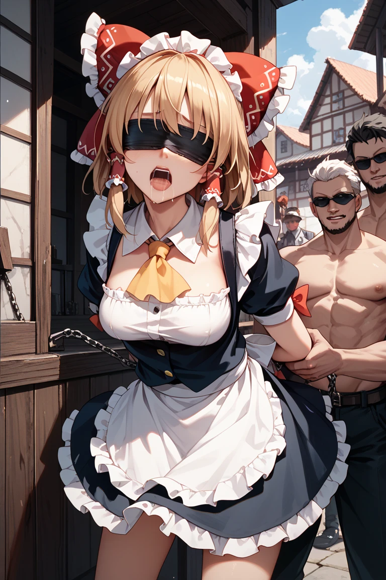 1girl, best quality, medium breasts, Asian, angular jawline, high cheekbones, mid-20s, ((TiedO)), (1girl, 1boy, multiple boys, crowd, bdsm, sex toy, bound, bondage, object insertion, anal, nipples, anal object insertion, tears, vibrator, dildo, pussy juice, vaginal object insertion, restrained, vaginal, harness, saliva, sweat, drooling, piercing, blush, collar, nipple piercing, trembling, pussy juice puddle, sex machine, lactation, stationary restraints, ((forced orgasm)), open mouth, vibrator on nipple, public indecency, exhibitionism, tape, female , rolling eyes, public use, spreader bar, head back),blue hair,blonde hair,yellow eyes,long hair,curly hair