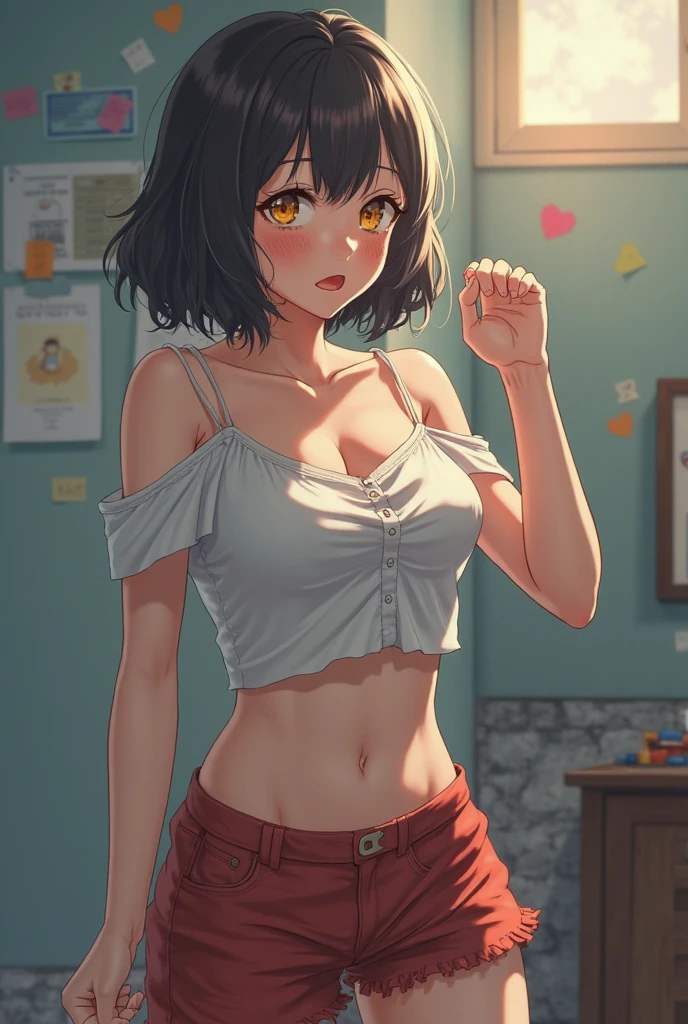 Woman wearing a tank top tied up
