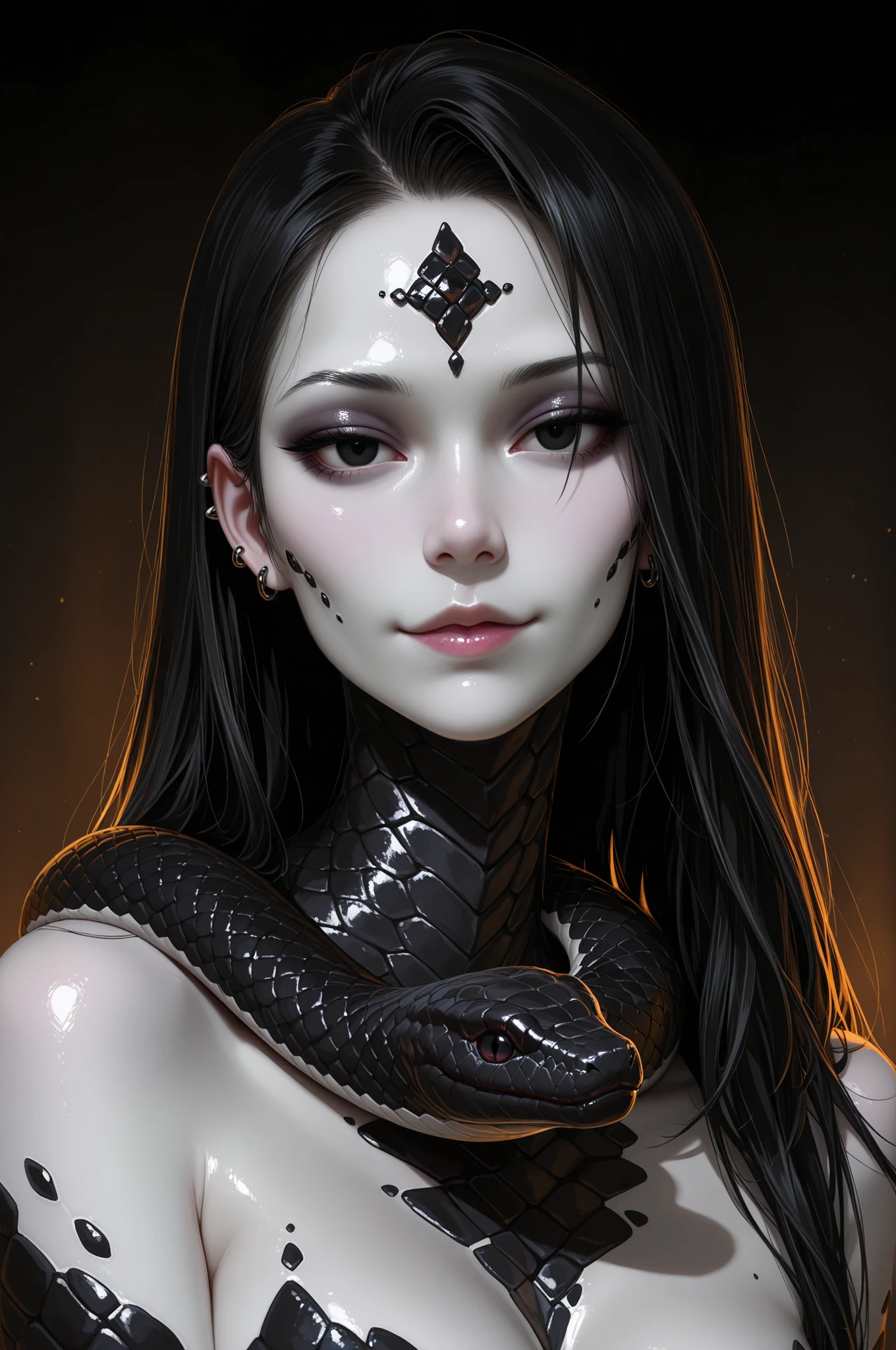 {-erro_de_anatomia:1.0} estilo anime, Masterpiece, absurdities, Orochimaru\(Naruto\), 1girl Solo, Mature woman, Oversized shirt with broad shoulders, Perfect composition, Detailed lips, large breasts, Beautiful face, body proportion, Blush, Long hair, yellow eyes, Soft gauze, Super realistic, Detailed, photo shoot, Realistic faces and bodies,
masterpiece, best quality, best ( white snake) illustration, hyper detailed, 1 girl, solo, glamorous, blushing, whole body, on his back, backwards, looking back with a giant white snake wrapped around his arm